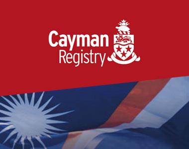 Cayman Islands Shipping Registry Logo and Marshall Islands Flag